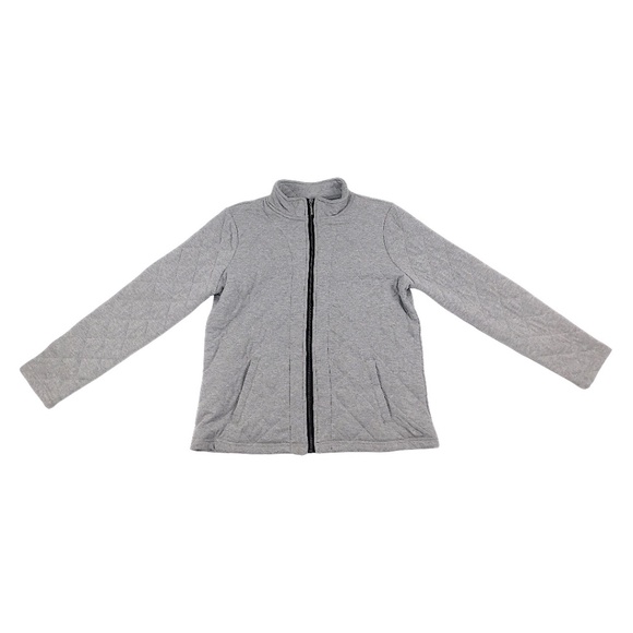 Onque Casual Quilted Zip-Up Jacket Light Gray Size M NWT - Picture 4 of 7